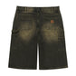 STEEL EMBOSSED DENIM CARPENTER SHORTS