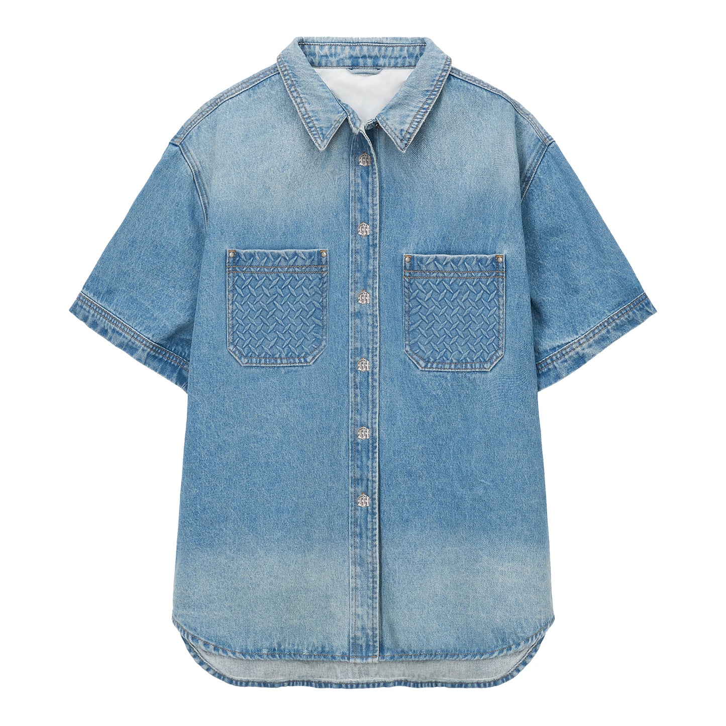 STEEL EMBOSSED DENIM WORK SHIRT