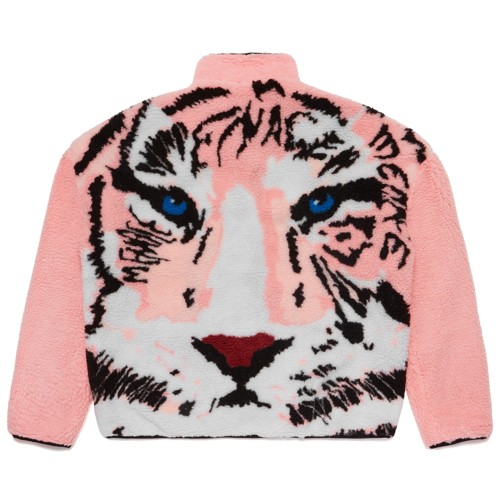 PINK TIGER SHERPA FLEECE ZIP-UP JACKET – MENACE