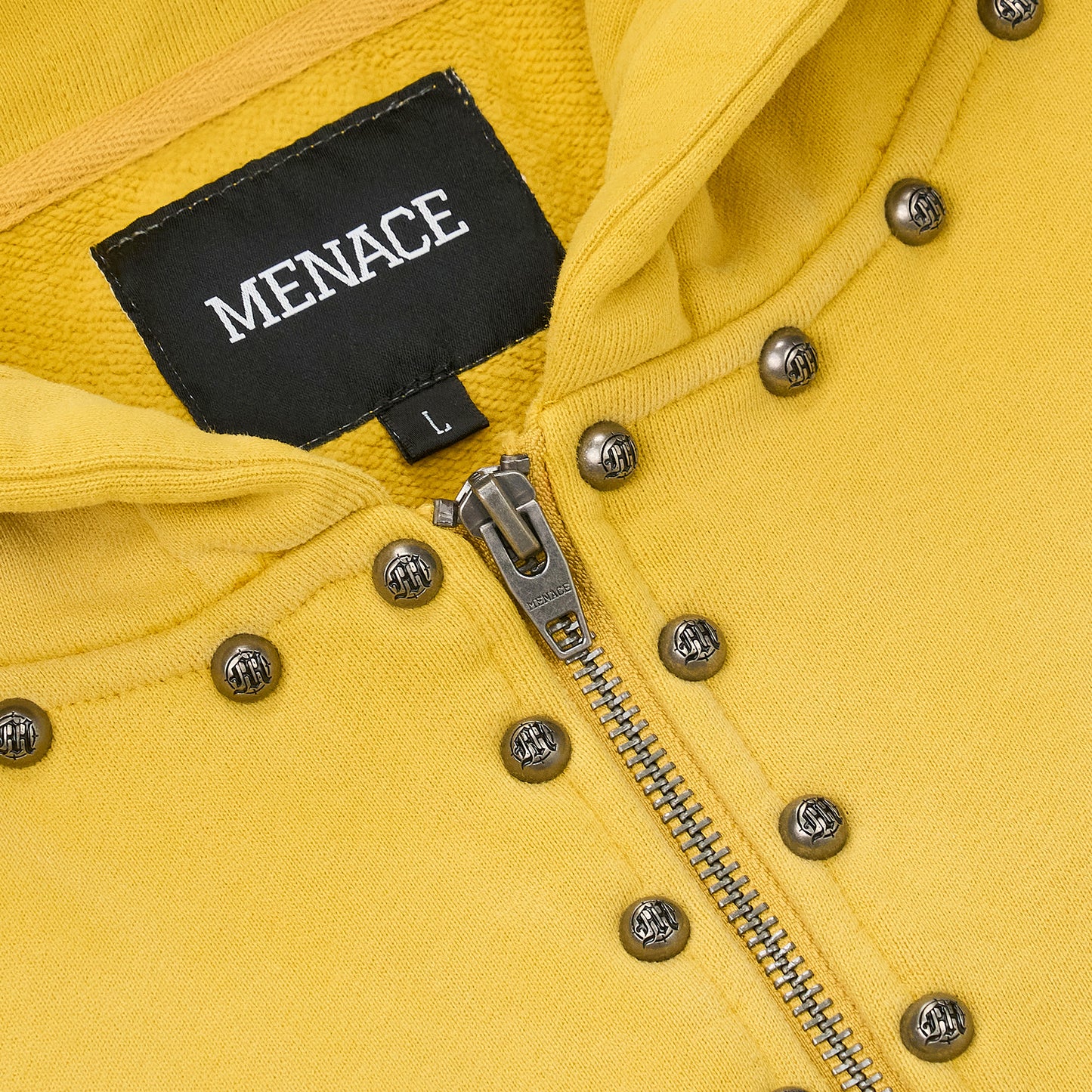 METAL RIVET ZIP-UP HOODIE