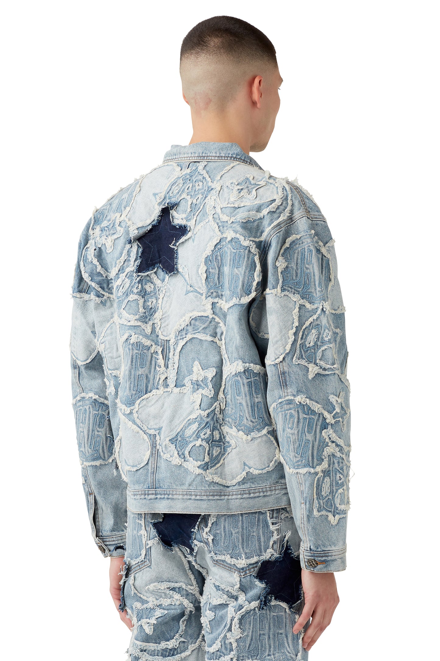 ICONOGRAPHY DENIM PATCH WORK JACKET – MENACE