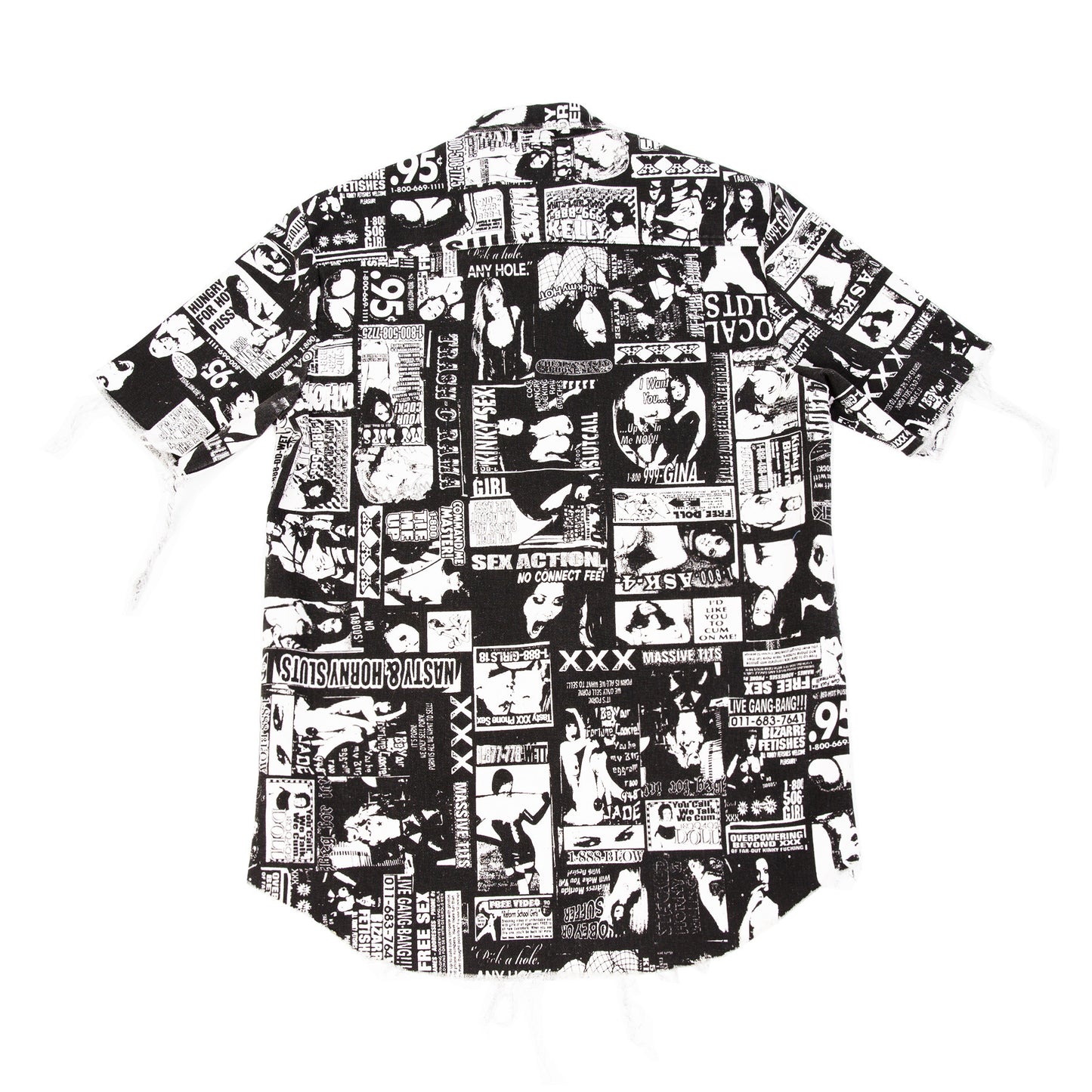 XXX RAW-EDGE BUTTON-UP SHIRT by MENACE